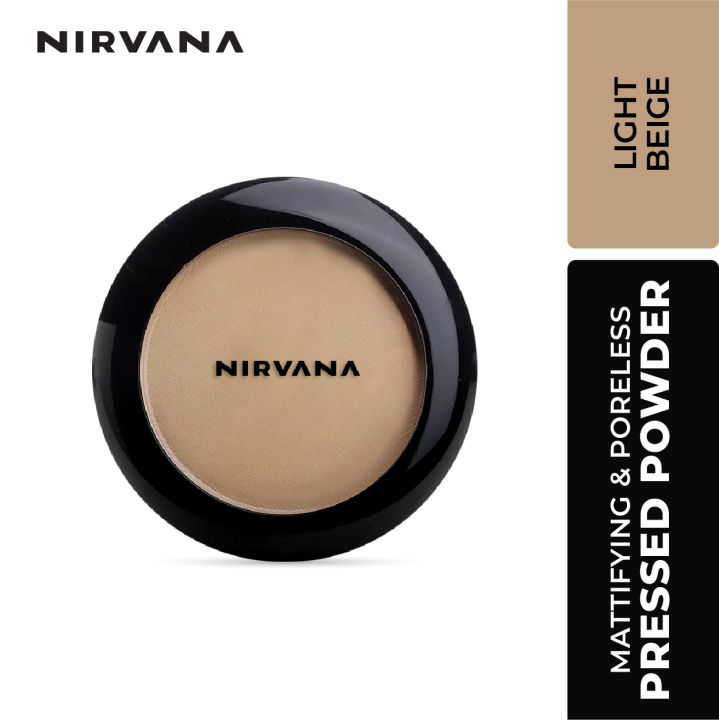 Nirvana Color Mattifying and Poreless Pressed Powder - Light Beige