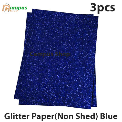Glitter Paper(Non Shed) Blue - Pack of Three