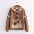 Junior high school student hairball foreign sweatshirt girl early autumn loose hoodie big boy cute dress.