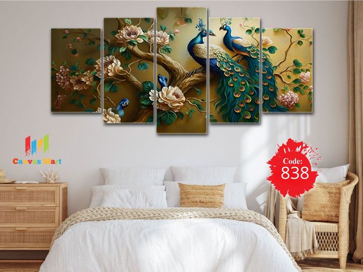 5Pcs In 1 Set Wall Canvas Art printing _ Wall decor item | Daraz.com.bd