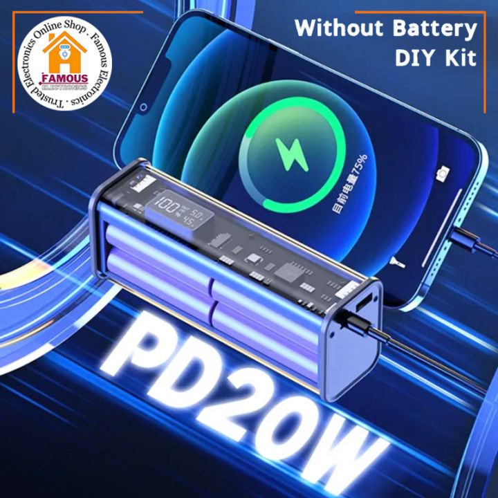 Professional PD22.5W DIY Battery Charger Case Fast Charging Case for