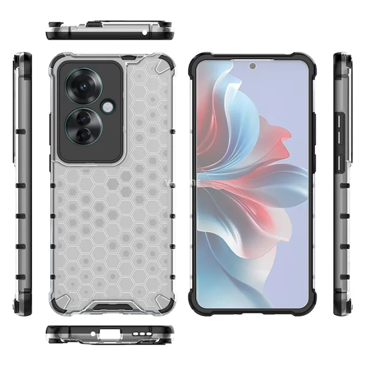 Vantime%20for%20OPPO%20F25%20Pro%20/%20Reno11%20F%205G%20Case%20Honeycomb%20Patterned%20Clear%20Back%20Hard%20Cover%20-%20Image%205