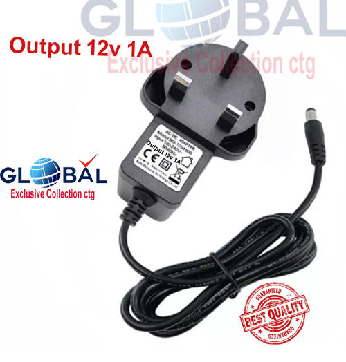 12v 1A UK Plug (3 Pin) adapter for Router and (Connector size: 5.5mm x ...