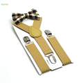 Kids Suspenders with Bow Tie Solid Color Suspenders Y Shaped Tuxedo Suspenders Party.