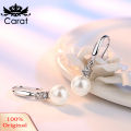 Chic Women Zircon Inlaid Faux Pearl Hook Earrings Eardrop Party Bridal Jewelry. 