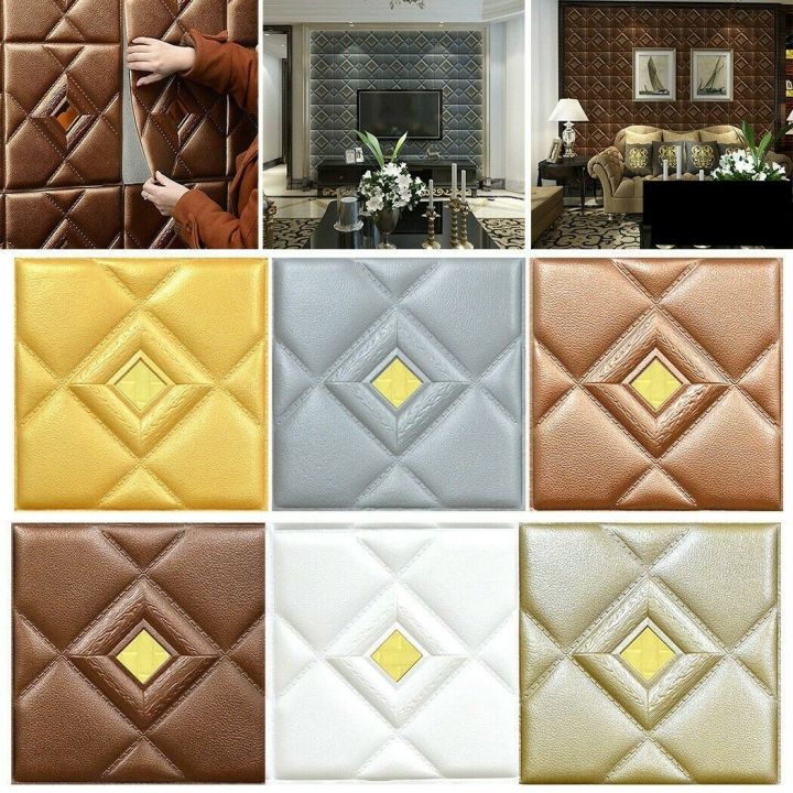 1/10pcs%203D%20Soft%20Pack%20Wall%20Stickers%20Wallpaper%2030*30cm%20Self-adhesive%20Bedroom%20Decoration%20Wall%20Foam%20TV%20Background%20-%20Image%206