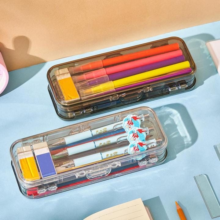 2Layer%20PP%20Plastic%20Transparent%20Pencil%20Case%20Double%20Layer%20Multifunction%20Pen%20Stationery%20Box%20Kids%20Large%20Capacity%20Storage%20Organizer%20-%20Image%203