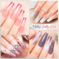 PUENTE Milky Jelly Gel Nail Polish 7.5ml Translucent Pink Color Nail Gel Soak Off Nail Art Gel Manicure Semi-Permanent Varnish. 