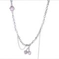 Trend Tassel Pearl Crystal Patchwork Necklace Sweet Fashion Clavicle Chain Cute Pink Pendant Necklaces for Women Girls Jewelry Gift.