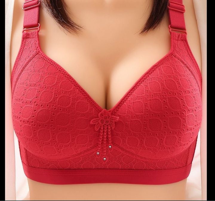 Wireless%20Padded%20Push%20Up%20Grid%20Bra%20Brassiere%20Underwear%20-%20Image%203