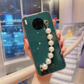Case For Honor 50 Lite Soft Back Cover Transparent Plating Electroplating Shiny Cases + Pearl Bracelet for Honor 50 Lite cover.