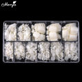 Monja 550Pcs/Box False Toe Nails Full Cover Foot Nail Tips Acrylic Clear Natural Fake Nails UV Gel Extension Manicure Tool. 