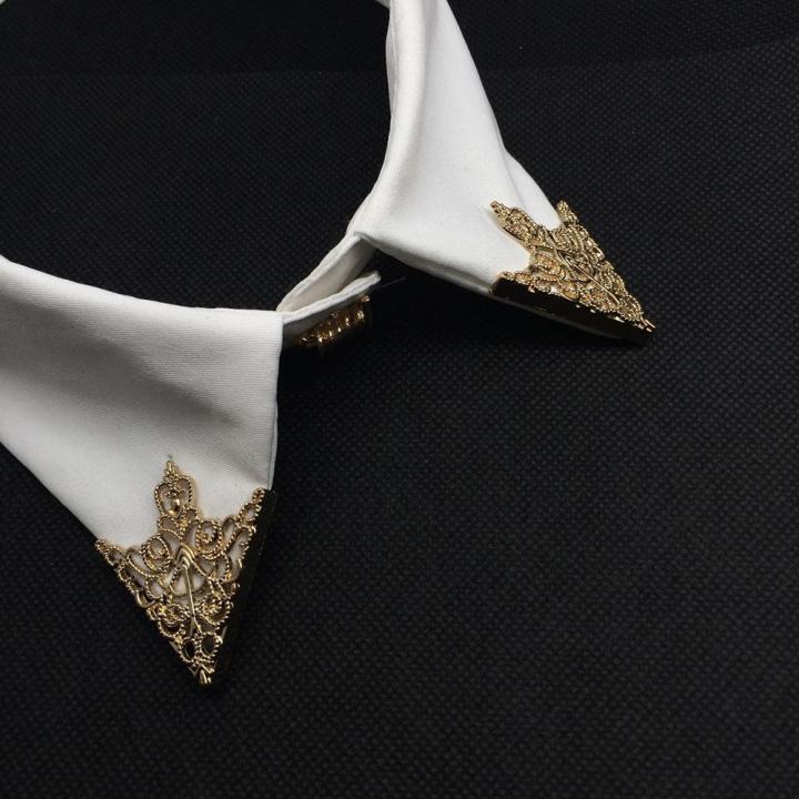 1 Pair Shirt Collar Brooch Shirt Triangle Metal Collar Brooch Shirt accessories