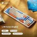 LANGTU L98 Wireless Gaming Mechanical Touch Keyboard Bluetooth 3Mode Rgb With Screen Knob Office E-sport Gaming Silent Keyboard. 