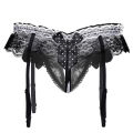 iefiel Women's sissy panties underwear crossdressing sissy lingerie Crotchless panties with Pearl sexy Open Crotch Briefs Garter. 