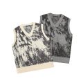Paired Sweater Vest Korean Fashion Jacquard Knitting Vests Y2k Casual V-Neck Sleeveless Oversized Harajuku Men Clothing Winter. 