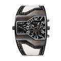 Oulm 1220 Luxury Brand Men Quartz Watches Two Time Zone Leather Strap Cool Mens Sports Watches Male Clock. 