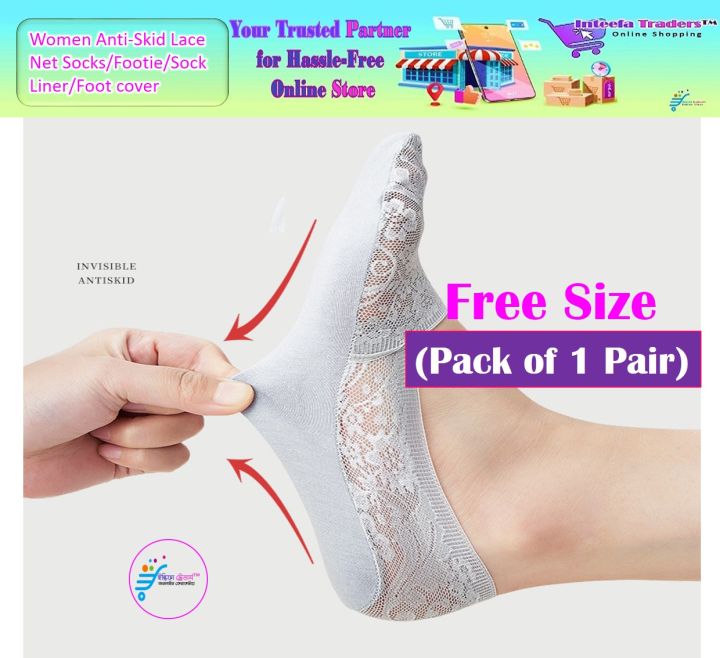 Women%20Anti-Skid%20Lace%20Net%20Socks/Footie/Sock%20Liner/Foot%20cover%20(Pack%20of%201%20Pair)%20Free%20Size%20-%20Image%209