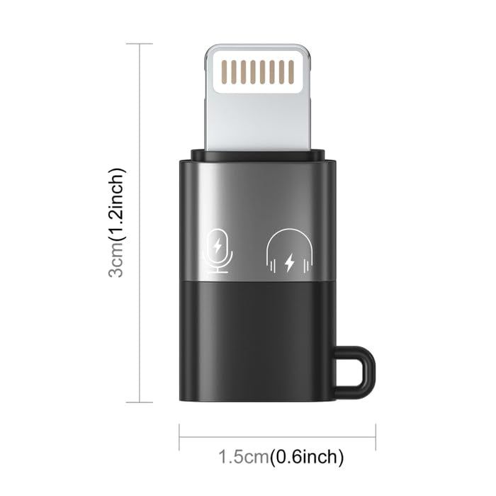 Type C To Lightning Microphone -Type-C to Lightning Conversion Convert-OTG Mic Adapter for iPhone | Lightning to USB-C Converter | Supports Microphone, Audio Recording, Fast Charging | Type-C to Lightning Female Connector for Vlogging & Podcasting