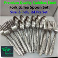 Tea And Fork Stainless Steel Spoon Set 24 Pcs Complete Set (Size 6 Inch) For Your Dining Needs Premium Quality Long-Lasting Use.. 