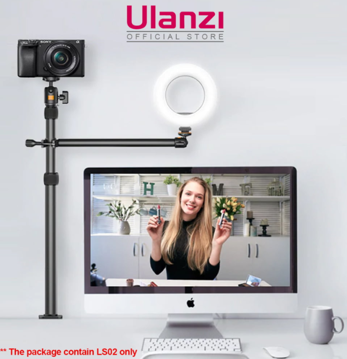 New! Overhead Desk Mount Stand For DSLR, DSLR & Ring Lights (Ulanzi VIJIM-LS02)