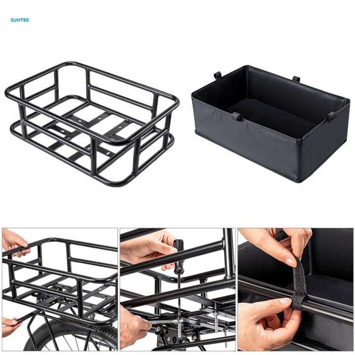 Bike Basket Rear Compatible Simple Installation Repair Parts Accessories for Most Bikes Road Bike