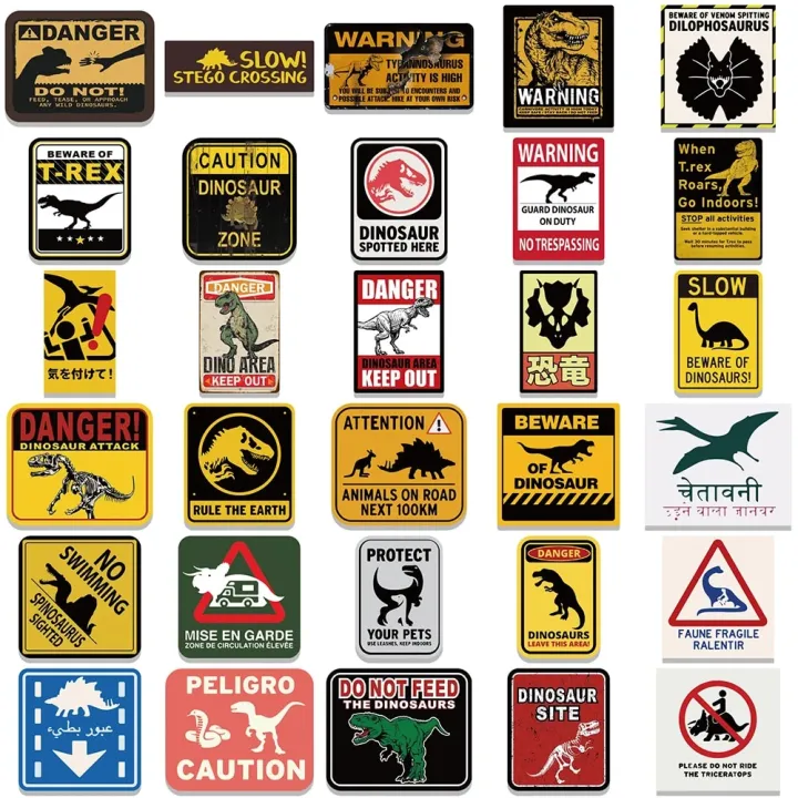 10/30/60PCS%20Jurassic%20Park%20Warning%20Sign%20Stickers%20Dinosaur%20Danger%20Banning%20DIY%20Motorcycle%20Travel%20Phone%20Guitar%20Laptop%20Cool%20Sticker%20-%20Image%206