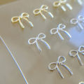 10pcs Bow Deco Nail Art Charm 3D Silver/Gold Bowknot Ribbon Nail Decor Parts DIY Luxury Manicure Accessories.
