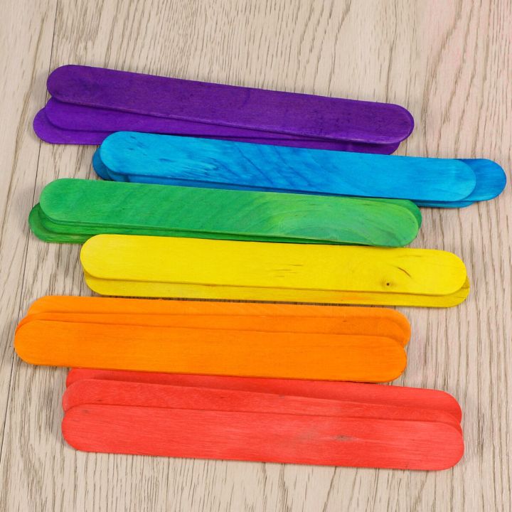 Jumbo Wood Popsicle Sticks 5.9 inch Length, 150 Pcs Craft DIY Natural Tools Ice Cream Paddles