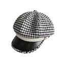 women winter hat young woman bla and ite plaid pearl parquet along fashion ch thousand bird laid. 