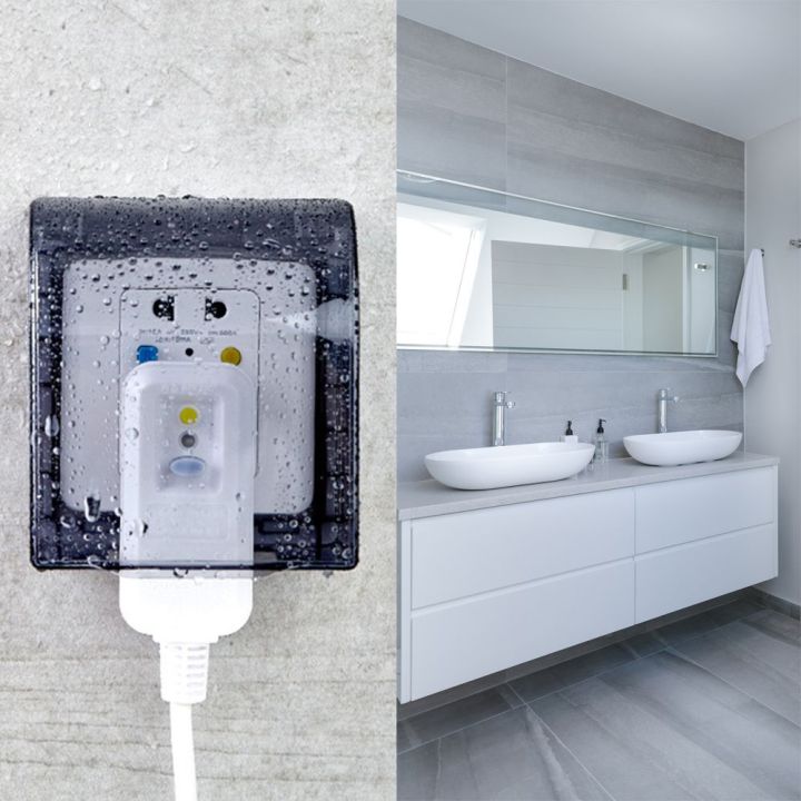 SUER%201Pcs%20Bathroom%20Wall%20Socket%20Waterproof%20Box%20Power%20Outlet%20Supplies%20Electric%20Plug%20Cover%20Switch%20Protective%20Cover%2086%20Type%20Wall%20Self-Adhesive%20Splash-Proof%20Box%20Protection%20Socket/Multicolor%20-%20Image%207