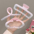 Transparent Pink Hair Claw Clip for Women, Large Strong Grip Acrylic Hair Clip Hair Accessories Kakra. 