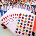 10 Sheets/Pack Of Children'S Gold-Plated Award Glitter Stickers Mother Teacher Praise Label Award Five-Pointed Star Love Sticker.