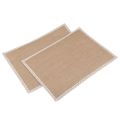16Pcs Linen Table Mat Lace Placemat Set Natural Jute Woven Tableware Mat Wedding Party Decoration.