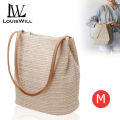 LouisWill Fashion Women Bucket Bag Straw Bags Woven Shoulder Bag Handbag Crossbody Bag Leisure Style Suitable for Casual Summer. 