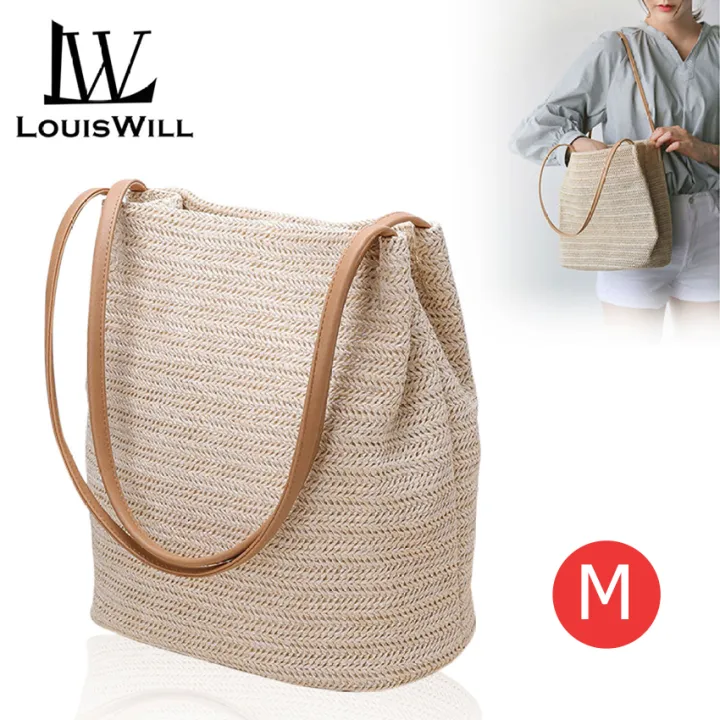 LouisWill%20Fashion%20Women%20Bucket%20Bag%20Straw%20Bags%20Woven%20Shoulder%20Bag%20Handbag%20Crossbody%20Bag%20Leisure%20Style%20Suitable%20for%20Casual%20Summer%20-%20Image%203