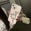 Aesthetics Stylish 3D Metal Bowknot Phone Case For iPhone 15 14 13 12 11 Pro Max Mini X XR 7 8 Plus SE Clear Cover Epoxy Shell. 