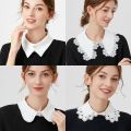 Formal False Collar Women Embroidery Faux Col Half Shirt Blouse Collars Sweater Shirt Detachable Collars Accessories Sarcasmsm. 