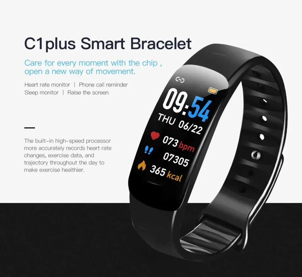 C1 PLUS Men's and Women Smartwatch Sports Wristband with Bluetooth