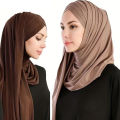 Instant Hijab Muslim Scarf for Women Cotton Jersey Shawl Turban Ready to Wear Head Scarves.