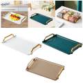 Makeup Vanity Tray Home Decorative Tray Desktop Organizer Non Slip with Dual Handles Buffet Plates Decorative Tray Kitchen Housewarming Gift. 