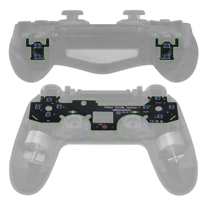 eXtremeRate WHOLE TACTILE Clicky Kit Face Dpad Buttons Flashshot Stop Flex Cable Mouse Click Kit for PS4 Controller CUH-ZCT2