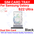 For Samsung Galaxy S22 Ultra Dual & Singel Sim Slot Card Tray Holder with Sim Ejector Pin Replacement Parts.
