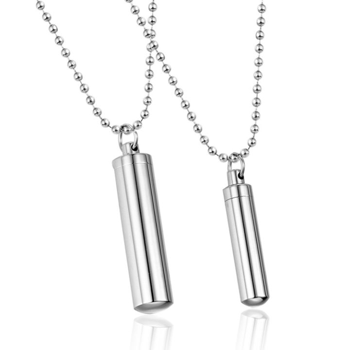 Korean jewelry couple necklace titanium steel couple pendant perfume bottle openable pendant EX241