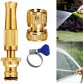 Brass Water Spray Nozzle Suitable for 1/2" Hose Pipe Adjustable Brass Spray Nozzle Water Pressure Booster Brass Nozzle Water Spray Gun for Car Wash & Gardening Water Pressure Nozzle. 