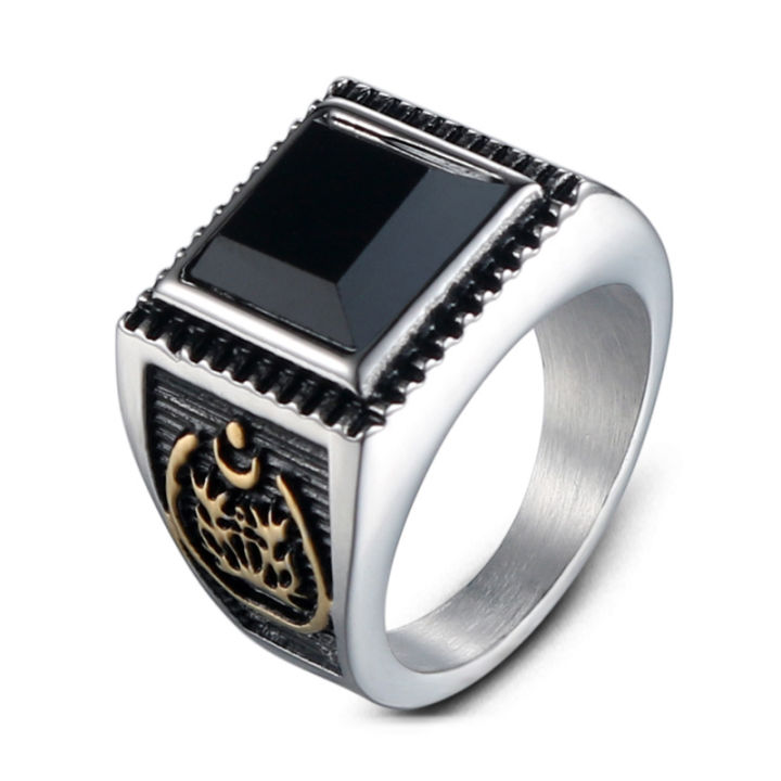 New designs stainless steel ring with Rhinestone a lot for men