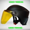 Half-Helmet Open Face Helmets With Yellow Glass- Bike Helmet - Helmet. 