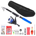 Fishing Reel Rod Combo Telescopic Fishing Rod and Spinning Reel Set Baits Hooks Fishing Bag Kit Fishing Tackle Set. 