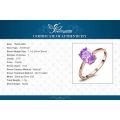 JewelryPalace Rose Gold Yellow Gold Plated Oval Natural Amethyst Citrine Garnet Topaz Peridot 925 Sterling Silver Ring for Women.