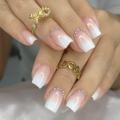 24pcs Nail Art Designs Nail Extensions Press-on Nails White   Square Nails French Nail Design False Nails. 